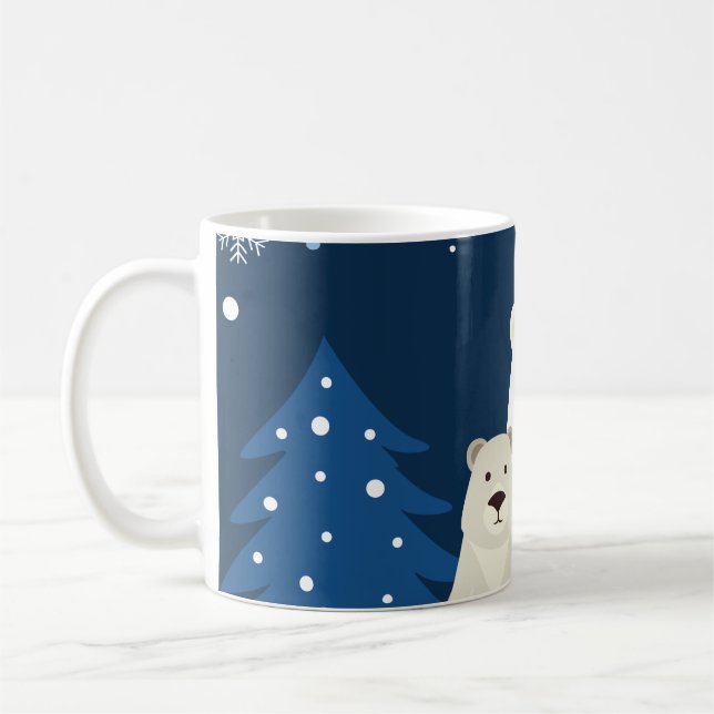 Oso polar con 2 cachorros en una taza de café (Izquierda)