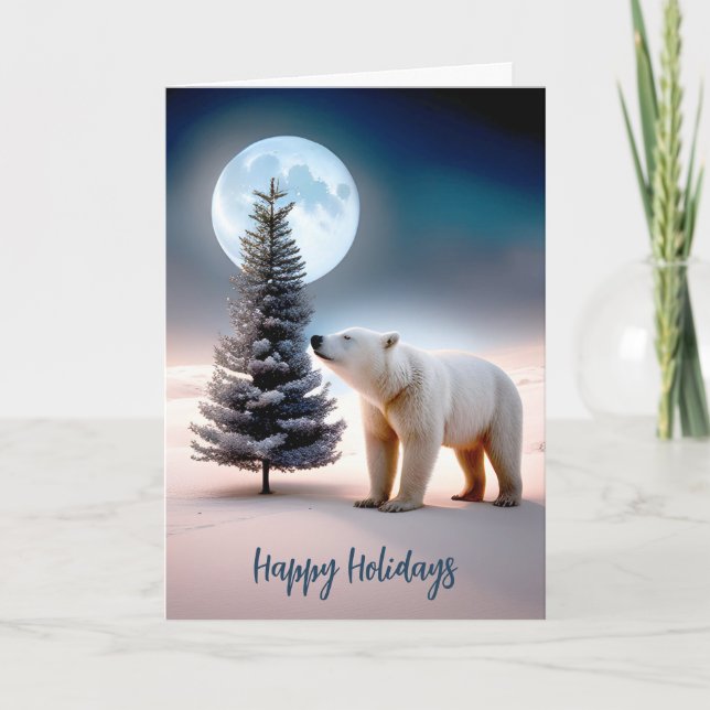 Oso Polar Con Árbol De Navidad (Anverso)