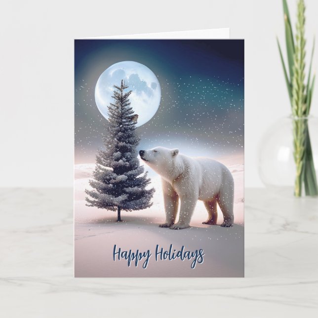 Oso Polar Con Árbol De Navidad (Anverso)