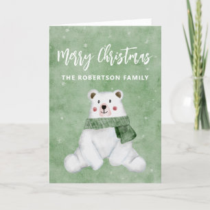 Oso Polar Con Espada Verde Feliz Navidad