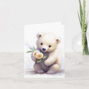 Oso polar con flores