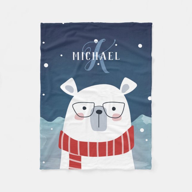 Oso Polar con gafas | Monogramado (Anverso)