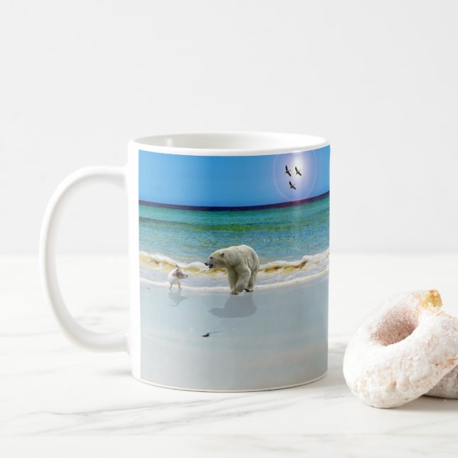 Oso Polar Conoce a Jack Russell, Taza de Café (Con donut)