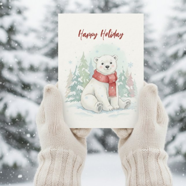 Oso polar de acuarela lindo invierno  (Subido por el creador)