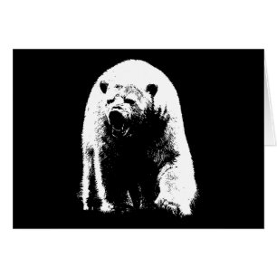 Oso Polar de Arte Pop Blanco y Negro