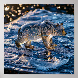 Oso Polar de Hielo Fantasía Decoración Fría de Inv