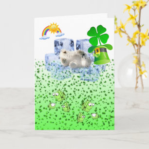 Oso Polar de la tarjeta de saludo del Día de San P