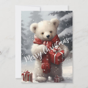 Oso Polar de Navidad Adorable con Regalos