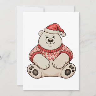Oso Polar De Navidad Sombrero De Santa Temporada D