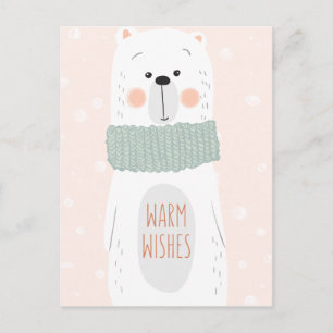 Oso polar - Deseos cálidos - Postales de Navidades