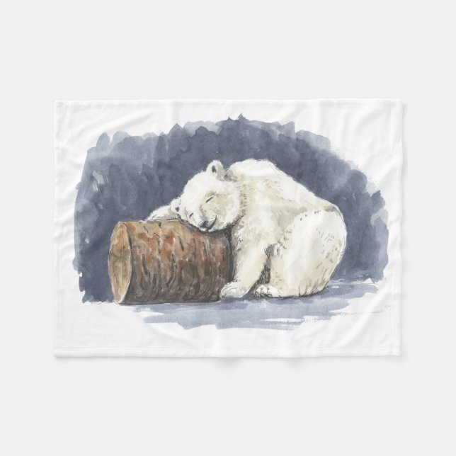 Oso polar durmiente, arte acuarela (Frente (Horizontal))