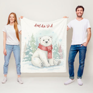 Oso polar en acuarela linda de invierno