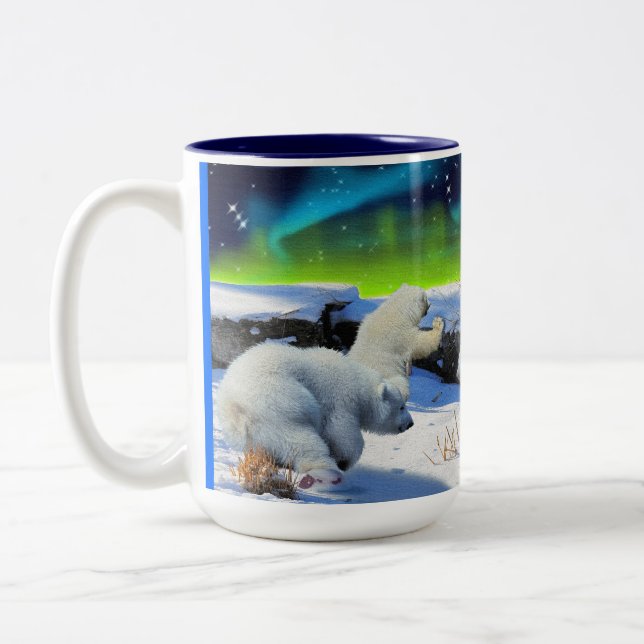 Oso Polar en taza de arte de fantasía con nieve (Izquierda)