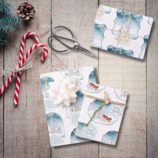 Oso Polar Feliz Navidad Hojas de envolvimiento (Subido por el creador)