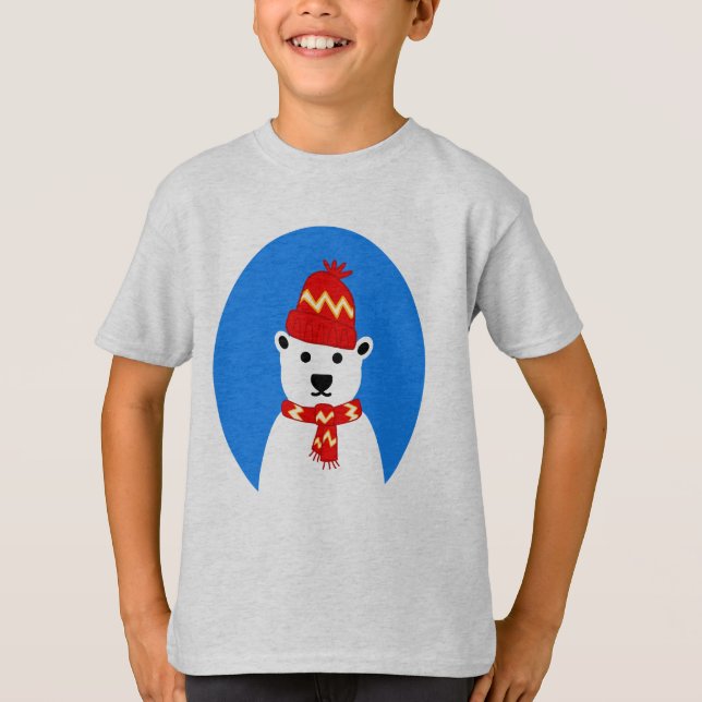 Oso Polar Invierno - Camisa Tee para niños (Anverso)