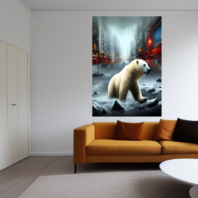 Oso polar, invierno y ciudad | Poster de arte de I (Subido por el creador)