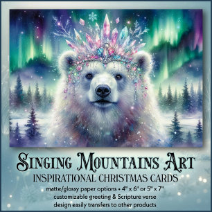 Oso Polar Majestuoso & Corona Navidad Inspiradora
