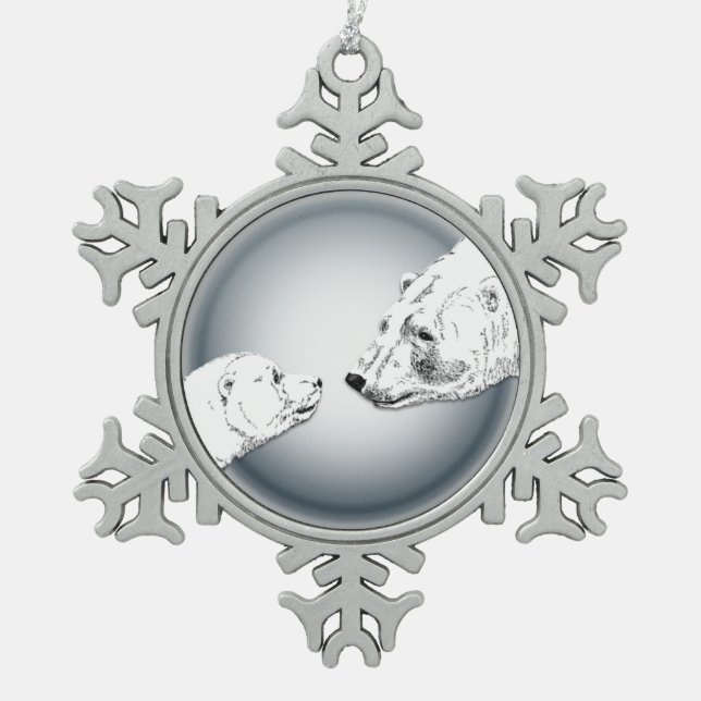 Oso Polar Ornament Holiday Bear Decoraciones Art (Anverso)