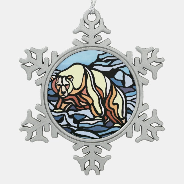 Oso Polar Ornament Holiday Bear Decoraciones Art (Anverso)