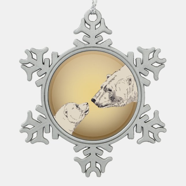 Oso Polar Ornament Holiday Bear Decoraciones Art (Anverso)