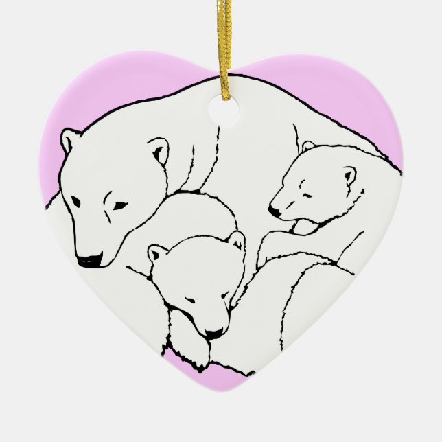 Oso Polar Ornamento de arte Madre Oso Regalo de os (Frente)