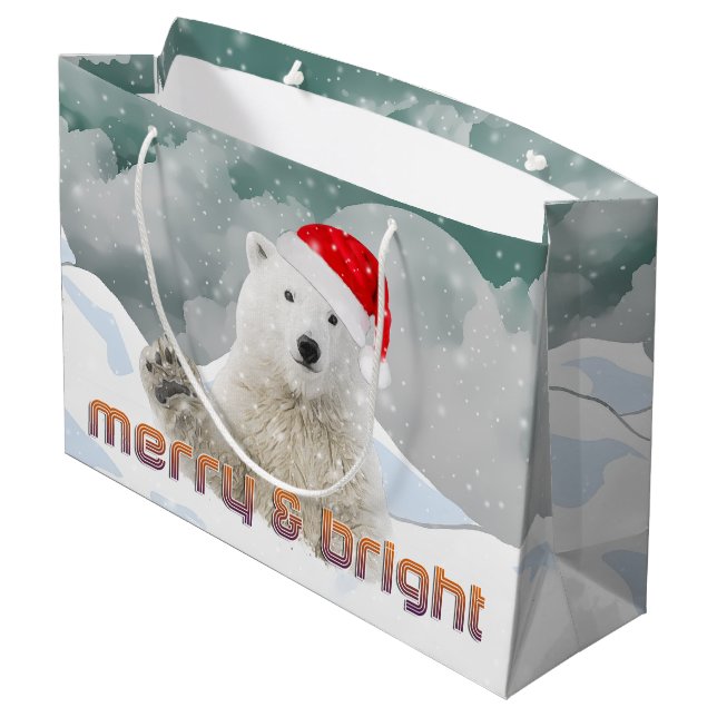 Oso Polar Santa | Bolsa de regalo para Navidades b (Angulo reverso)