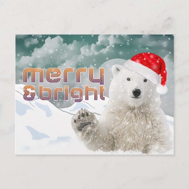 Oso Polar Santa | Postales de Navidades (Anverso)