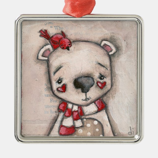 Oso polar y amigo - ornamento (Frente)