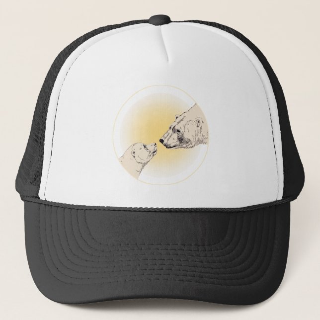 Oso Polar y Gorras Gorra de Arte de Vida Silvestre (Anverso)