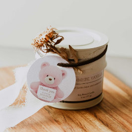 Oso rosa Gracias por Favorecer las etiquetas de re