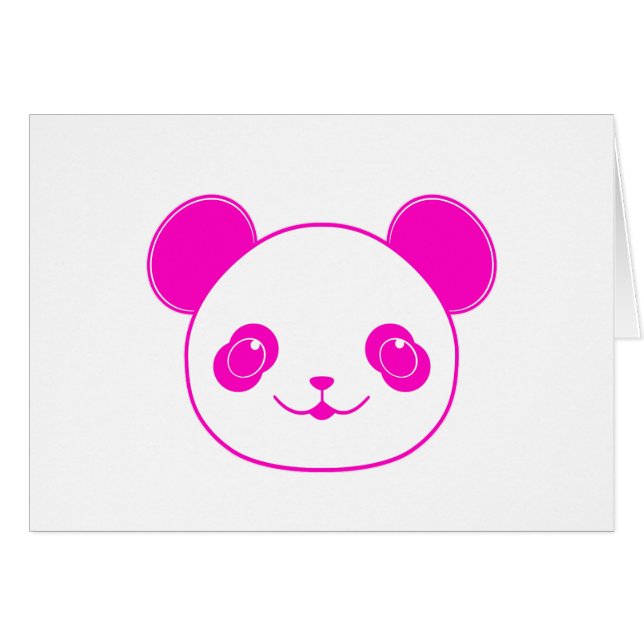 Oso rosa Kawaii Panda (Anverso (Horizontal))