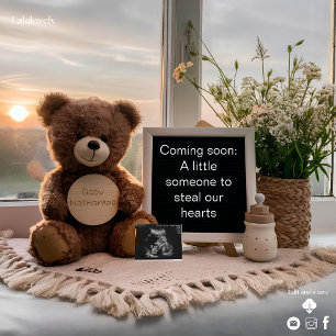 oso sentado al amanecer invitación de embarazo