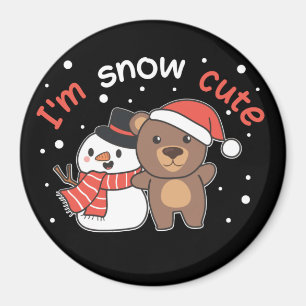 Oso, soy el imán de la nieve de nieve dulce muñeco