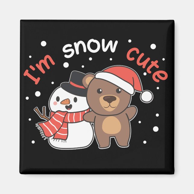Oso, soy el imán de la nieve de nieve dulce muñeco (Frente)