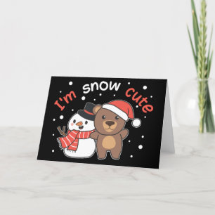 Oso, soy la tarjeta de vacaciones Snow Cute Snowma