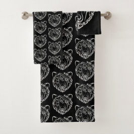 Oso tribal blanco y negro