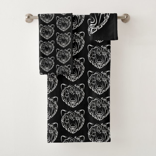 Oso tribal blanco y negro (In situ)