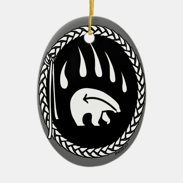 Oso Tribal de Arte Ornamento de Oso Keepsake y reg (Frente)