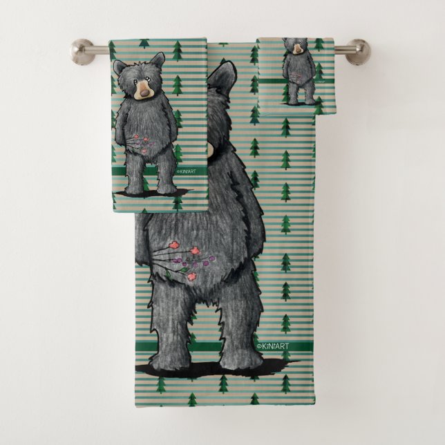 Oso y árboles negros de KiniArt (In situ)