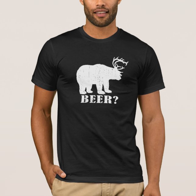 ¿Oso y ciervos = cerveza? Camiseta borracha del (Anverso)