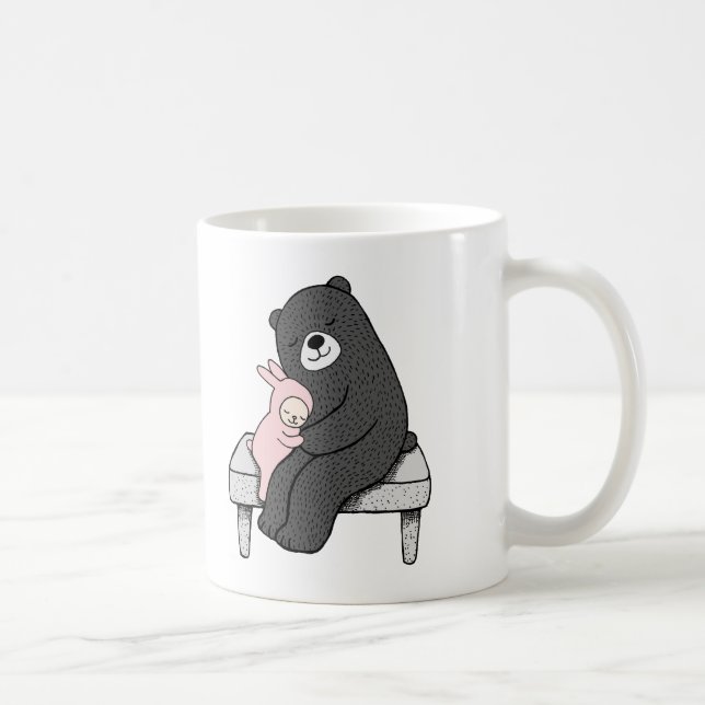 Oso y oso de la taza del conejito y taza lindos (Derecha)