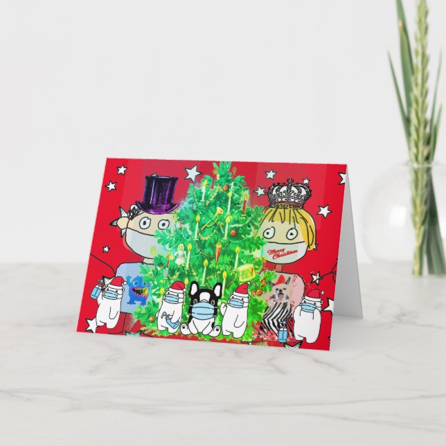 OSOS ADORABLES CON Tarjeta de NAVIDADES MÁSCARA (Anverso)