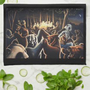 Osos Bailando Toalla Fiesta Animales Con Toalla De