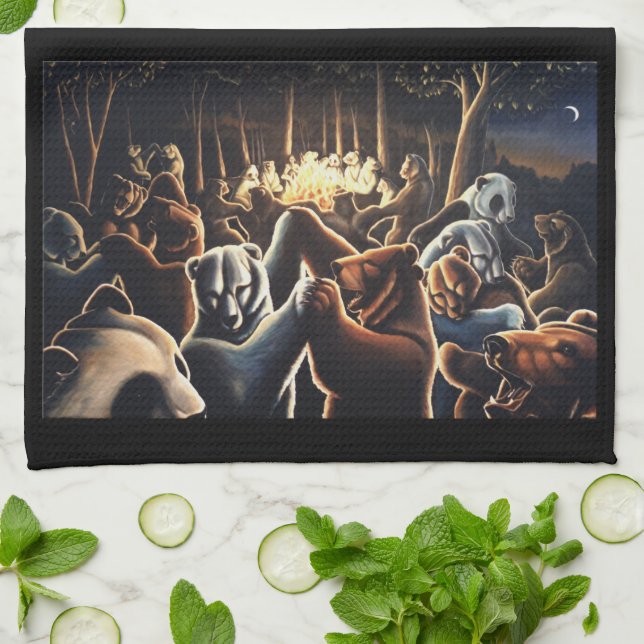 Osos Bailando Toalla Fiesta Animales Con Toalla De (Doblado)