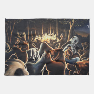 Osos Bailando Toalla Fiesta Animales Con Toalla De