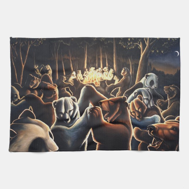 Osos Bailando Toalla Fiesta Animales Con Toalla De (Horizontal)