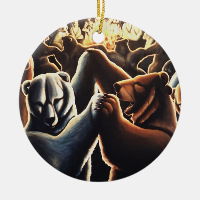 Osos bailarines Fiesta de ornamentos Animal Keepsa (Frente)