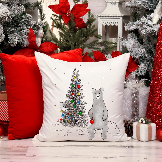 Osos cortos y almohada de árbol de Navidad (Subido por el creador)