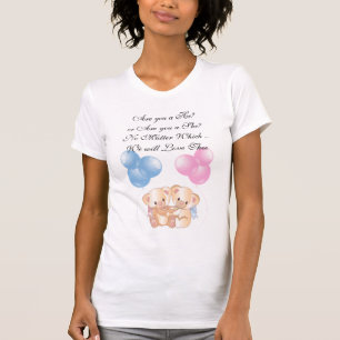 Osos de abrazo rosa y azul que esperan camiseta