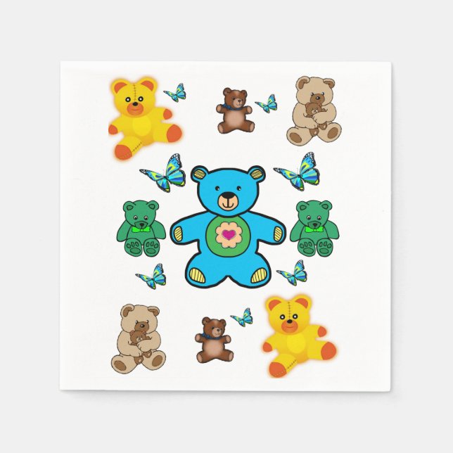 Osos de peluche de la servilleta de papel (Anverso)